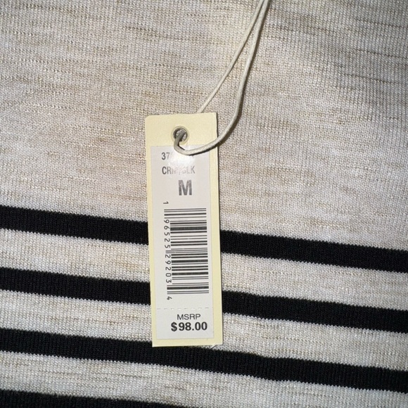 Max Studio Black and Cream Striped Tunic Top - Picture 4 of 5